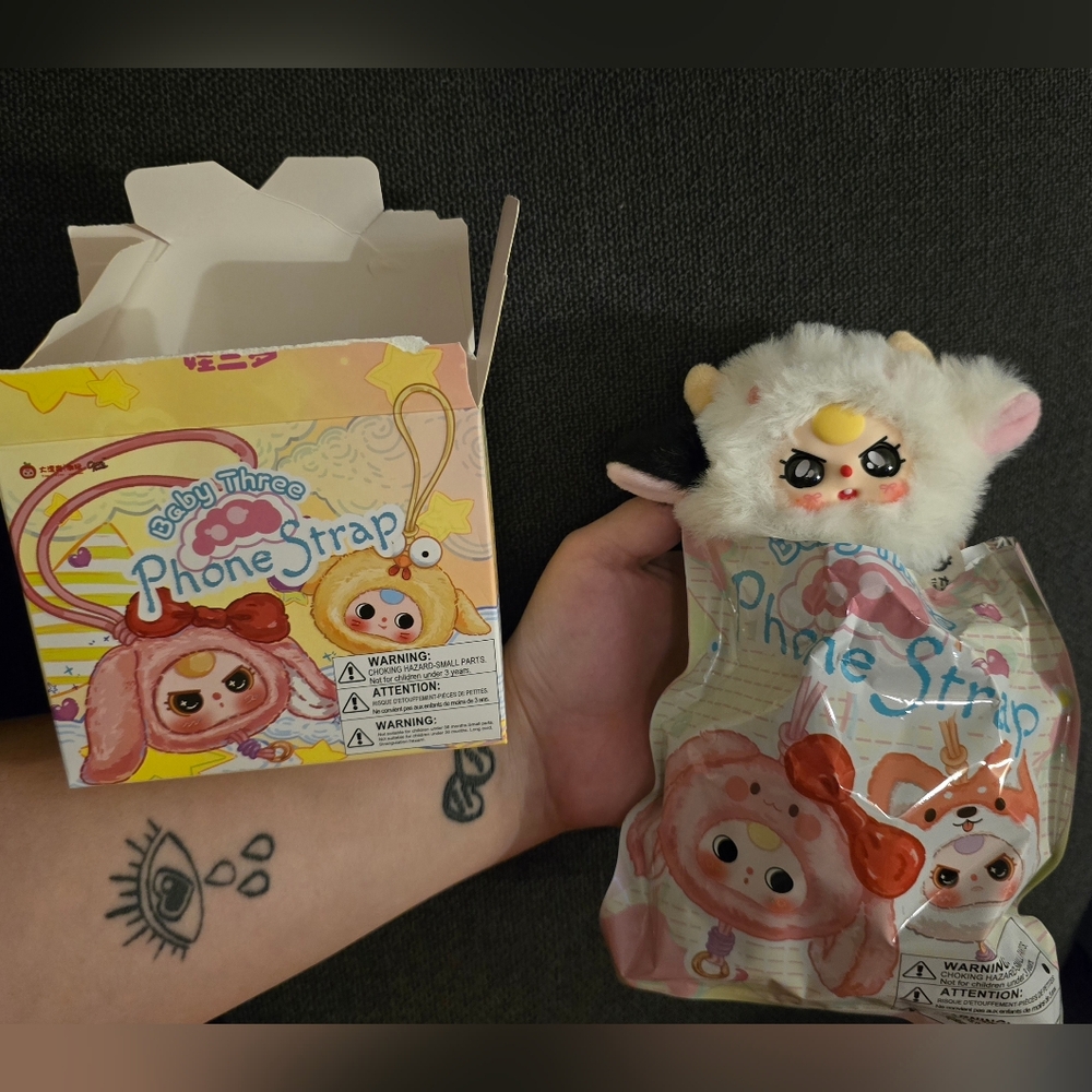Moo Moo: Baby Three Mobile Hanger Blind Box Plush Phone Lanyard